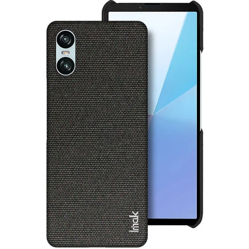 IMAK Ruiyi Series for Sony Xperia 10 VI Case Fabric Texture Leather+PC Phone Back Cover - Black - 1