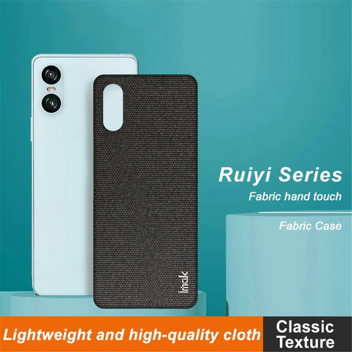 IMAK Ruiyi Series for Sony Xperia 10 VI Case Fabric Texture Leather+PC Phone Back Cover - Black - 2