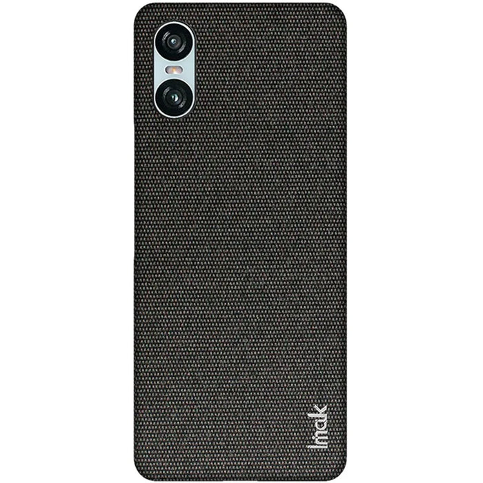 IMAK Ruiyi Series for Sony Xperia 10 VI Case Fabric Texture Leather+PC Phone Back Cover - Black - 4