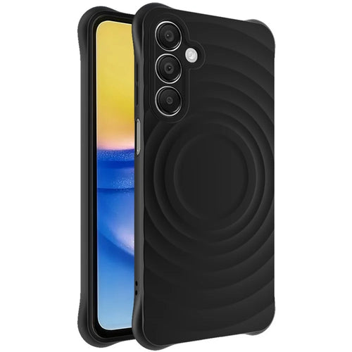 IMAK UC-6 Series for Samsung Galaxy A16 Case Water Drop Texture Anti-Skid Matte TPU Cover - Matte Black - 1