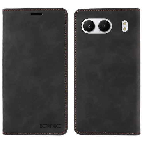 BETOPNICE 003 For OnePlus Nord 4 Wallet Case Leather Phone Cover with Stand - Black - 1