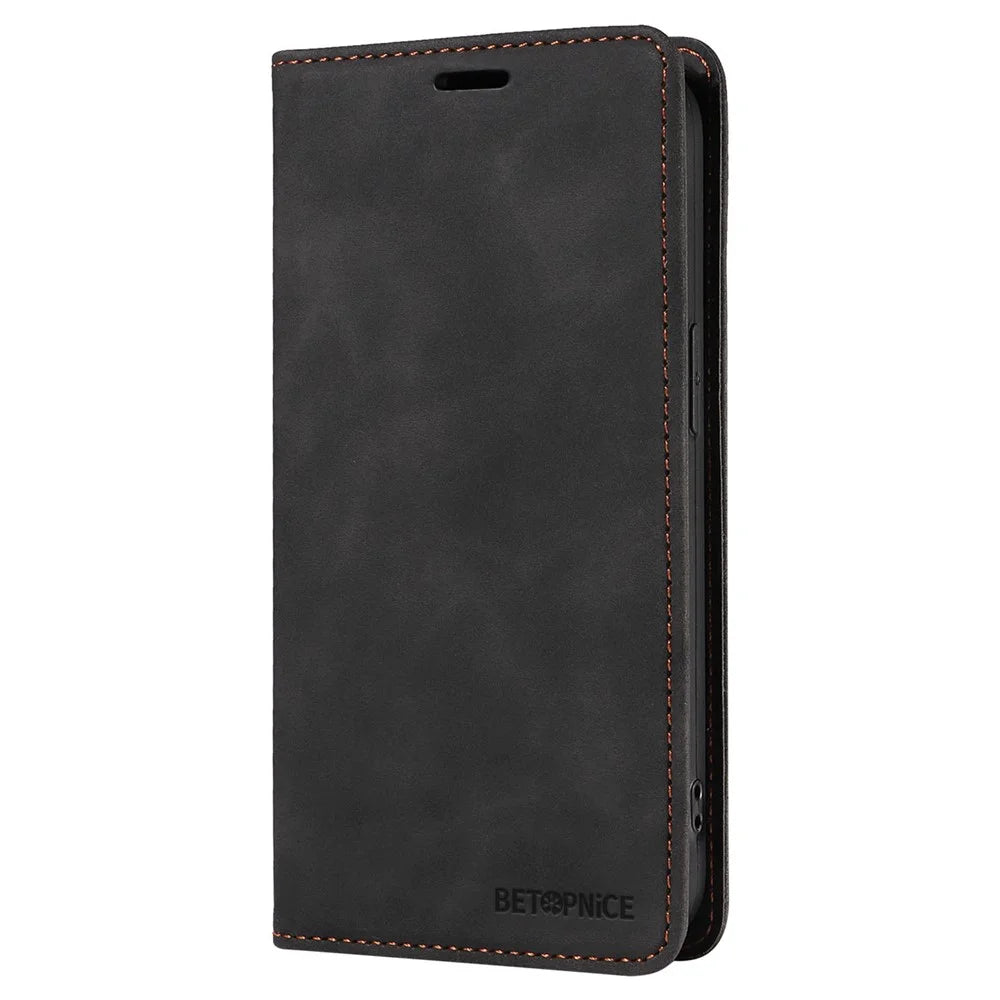BETOPNICE 003 For OnePlus Nord 4 Wallet Case Leather Phone Cover with Stand - Black - 6