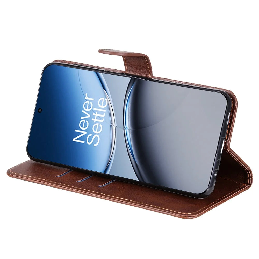 For OnePlus Nord 4 Case Zipper Wallet Calf Texture PU Leather Phone Cover - Brown - 4