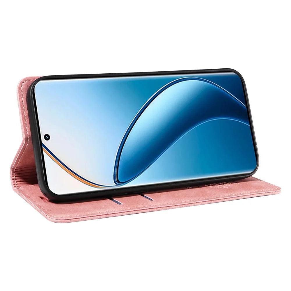 BETOPNICE 003 For Realme 13 Pro 5G (Global) / 13 Pro+ 5G (Global) / P1 Pro 5G / 12 Pro+ 5G / 12 Pro 5G Wallet Case Leather Phone Cover Stand - Pink - 3