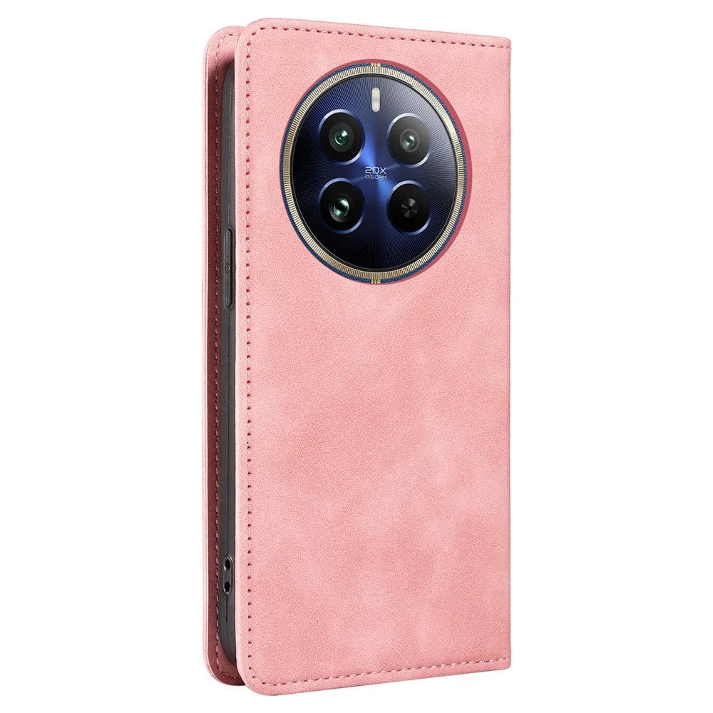 BETOPNICE 003 For Realme 13 Pro 5G (Global) / 13 Pro+ 5G (Global) / P1 Pro 5G / 12 Pro+ 5G / 12 Pro 5G Wallet Case Leather Phone Cover Stand - Pink - 7