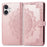 For iPhone 16 Plus Case Mandala Embossed Design Leather Wallet Phone Cover - Rose Gold - 1