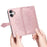 For iPhone 16 Plus Case Mandala Embossed Design Leather Wallet Phone Cover - Rose Gold - 4