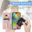 For iPhone 16 Plus Case Mandala Embossed Design Leather Wallet Phone Cover - Rose Gold - 6
