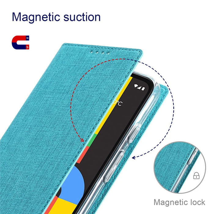VILI DMX Series For Google Pixel 9 Pro / Pixel 9 Case Card Slot PU Leather Stand Phone Cover - Blue - 4