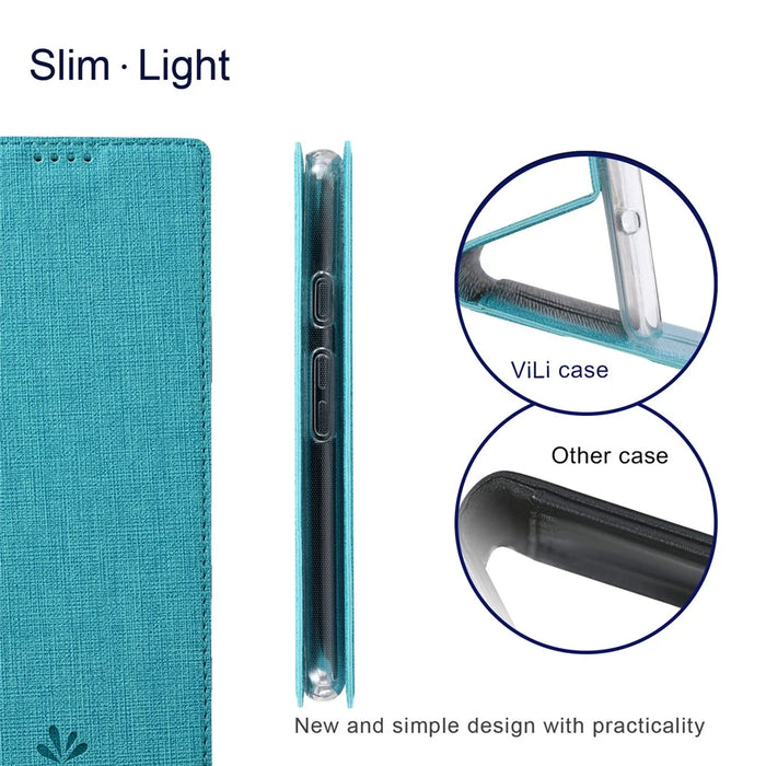 VILI DMX Series For Google Pixel 9 Pro / Pixel 9 Case Card Slot PU Leather Stand Phone Cover - Blue - 5