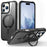 For iPhone 16 Pro Max Case Compatible with MagSafe Rotatable Ring Kickstand TPU+PC Phone Cover - Black - 1