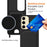 For Samsung Galaxy S23 FE Case Liquid Silicone Card Holder Phone Back Cover with Lanyard - Black - 5