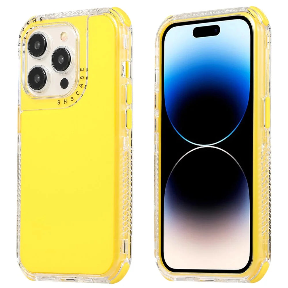 For iPhone 16 Pro Max Case 3-in-1 Drop-Proof PC+TPU Phone Cover - Yellow - 1