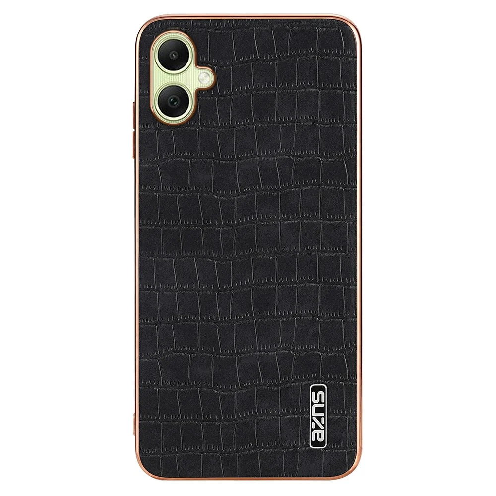 AZNS For Samsung Galaxy A06 4G Case Electroplating Crocodile Texture PU+TPU Phone Cover - Black - 2