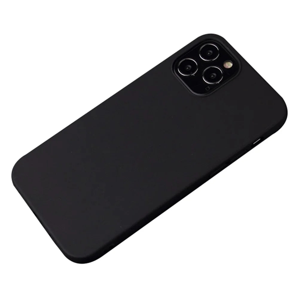 For iPhone 16 Pro TPU Phone Case Matte Anti-Fingerprint Protective Cover - Black - 1