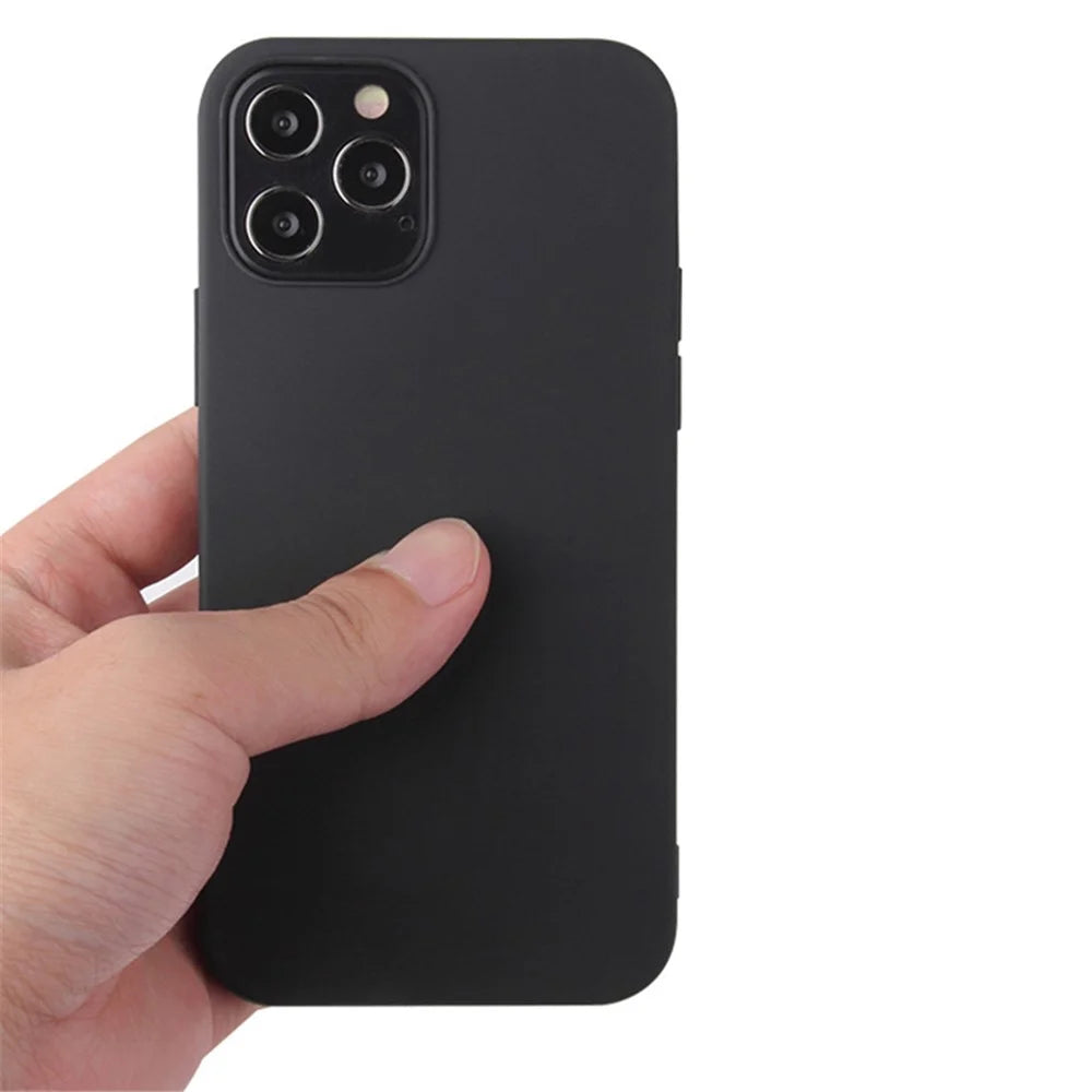 For iPhone 16 Pro TPU Phone Case Matte Anti-Fingerprint Protective Cover - Black - 3