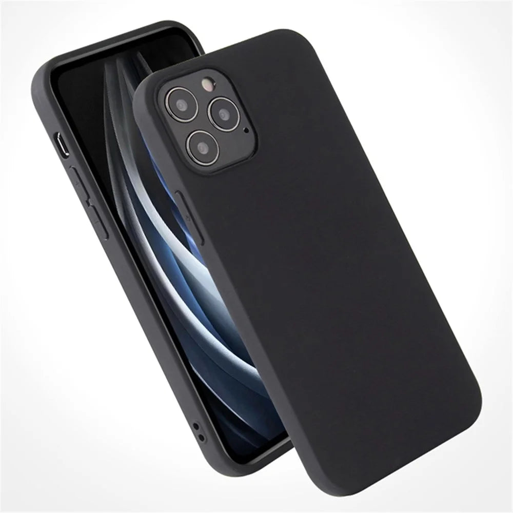 For iPhone 16 Pro Max TPU Phone Case Matte Anti-Fingerprint Protective Cover - Black - 2