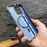 For iPhone 15 Pro Case Compatible with MagSafe Carbon Fiber Texture PC Phone Cover - Baby Blue Vertical Stripes - 3