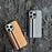 For iPhone 15 Pro Case Compatible with MagSafe Carbon Fiber Texture PC Phone Cover - Baby Blue Vertical Stripes - 5