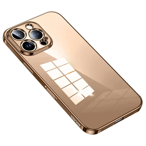 SULADA For iPhone 16 Pro Max Case Ultra-Thin Electroplated TPU Clear Phone Cover - Gold - 1
