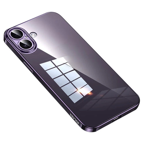 SULADA For iPhone 16 Case Ultra-Thin Electroplated TPU Clear Phone Cover - Purple - 1