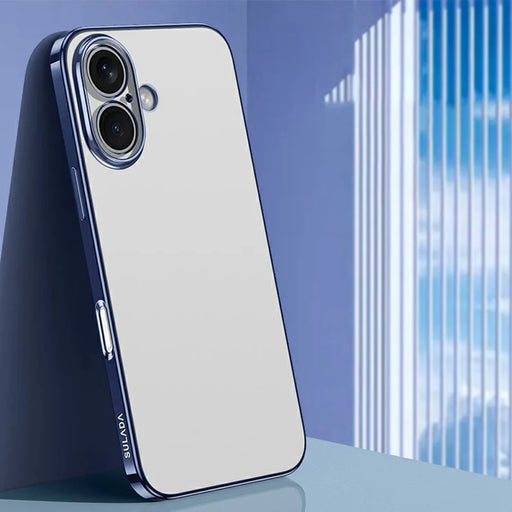 SULADA For iPhone 16 Plus Case Electroplated AG Matte Anti-Fingerprint TPU Phone Cover - Blue - 1