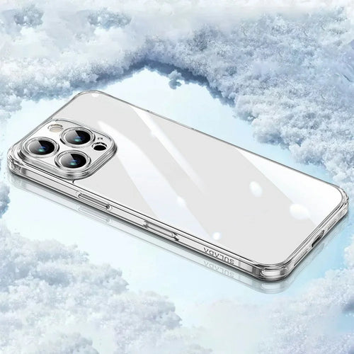SULADA For iPhone 16 Pro Max Clear Case TPU +Tempered Glass Shockproof Phone Case - Transparent - 1