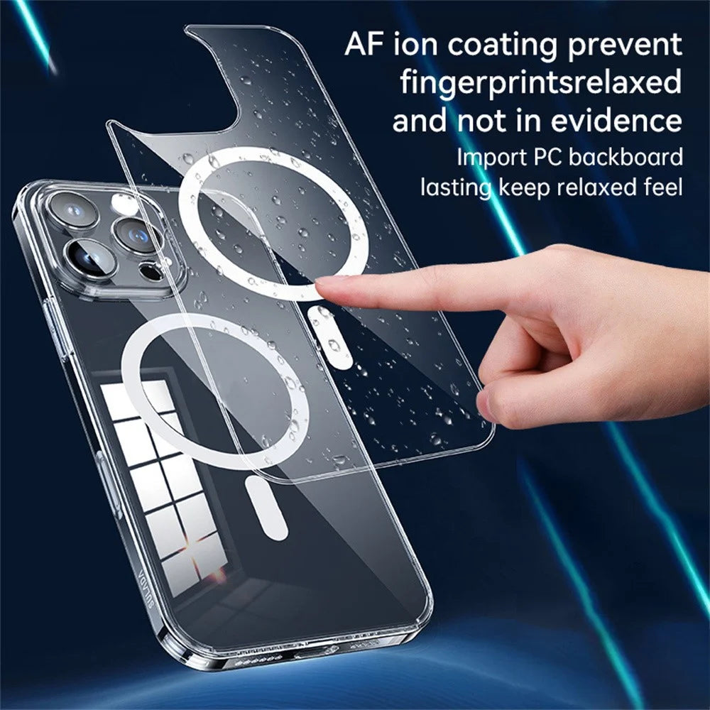 SULADA For iPhone 16 Pro Max Case Built-In Lens Film TPU+PC Phone Cover Compatible with MagSafe - Transparent - 5