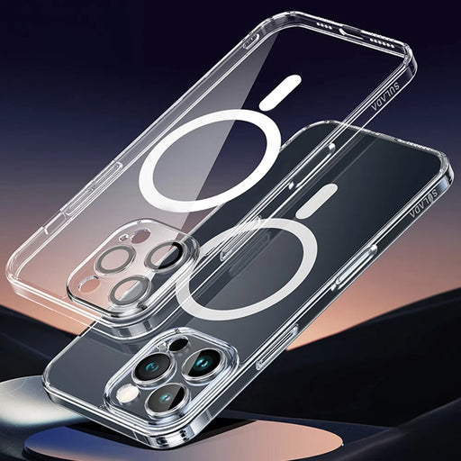 SULADA For iPhone 16 Pro Case Built-In Lens Film TPU+PC Phone Cover Compatible with MagSafe - Transparent - 1