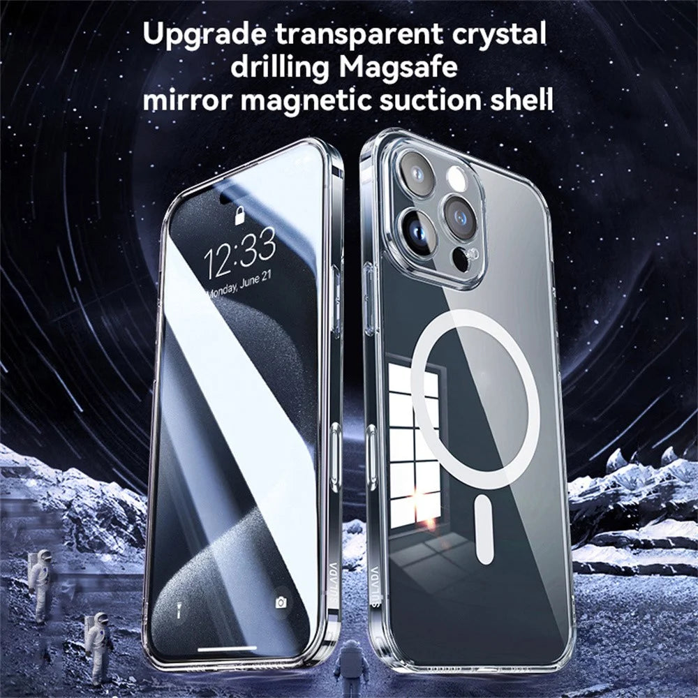 SULADA For iPhone 16 Pro Case Built-In Lens Film TPU+PC Phone Cover Compatible with MagSafe - Transparent - 2