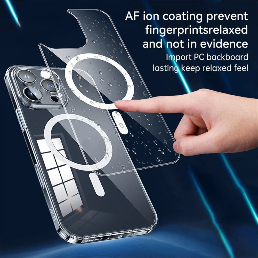 SULADA For iPhone 16 Pro Case Built-In Lens Film TPU+PC Phone Cover Compatible with MagSafe - Transparent - 5