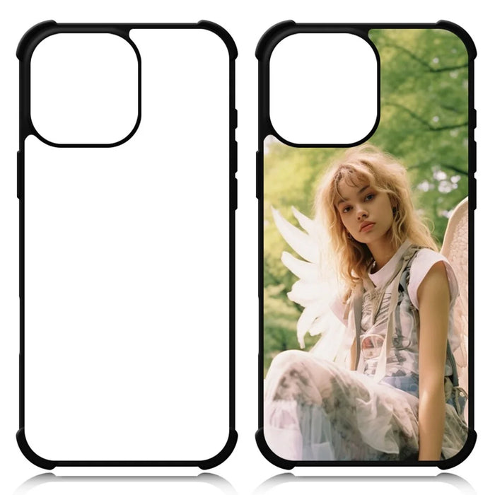 10Pcs / Pack For iPhone 16 Pro Case Four Corners Anti-Drop PC+TPU Phone Cover Support Heat Transfer Printing - 2