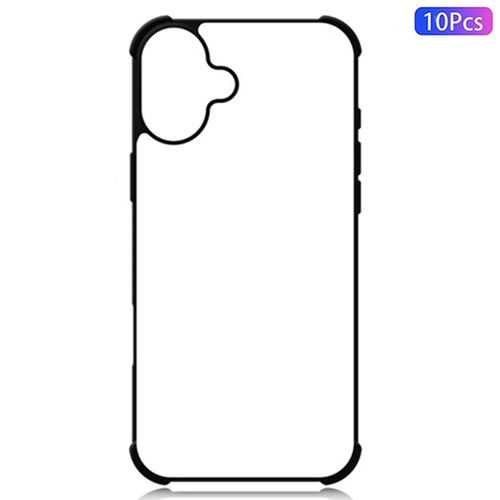 10Pcs / Pack For iPhone 16 Case Four Corners Anti-Drop PC+TPU Phone Cover Support Heat Transfer Printing - 1