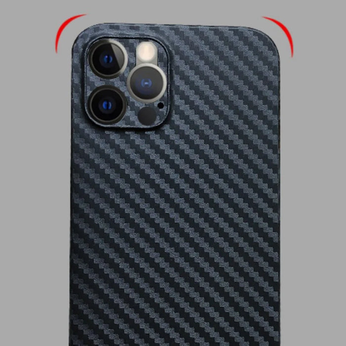 KZDOO For iPhone 16 Pro Compatible with MagSafe Carbon Fiber Texture Ultra Thin PP Phone Cover - Black - 3