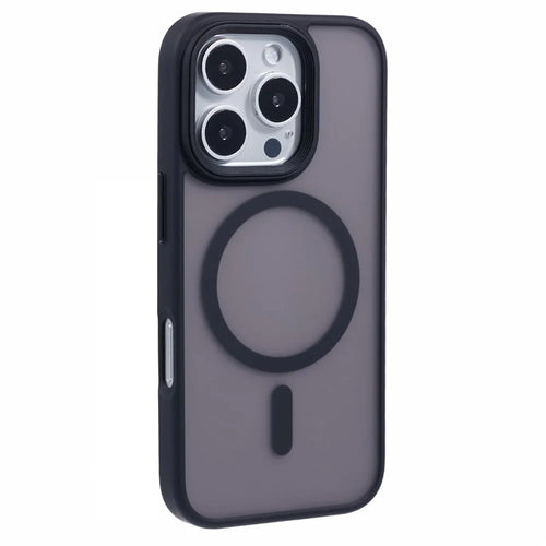 For iPhone 16 Pro Max Case Compatible with MagSafe TPU+PC Rubberized Finish Phone Cover - Black - 1