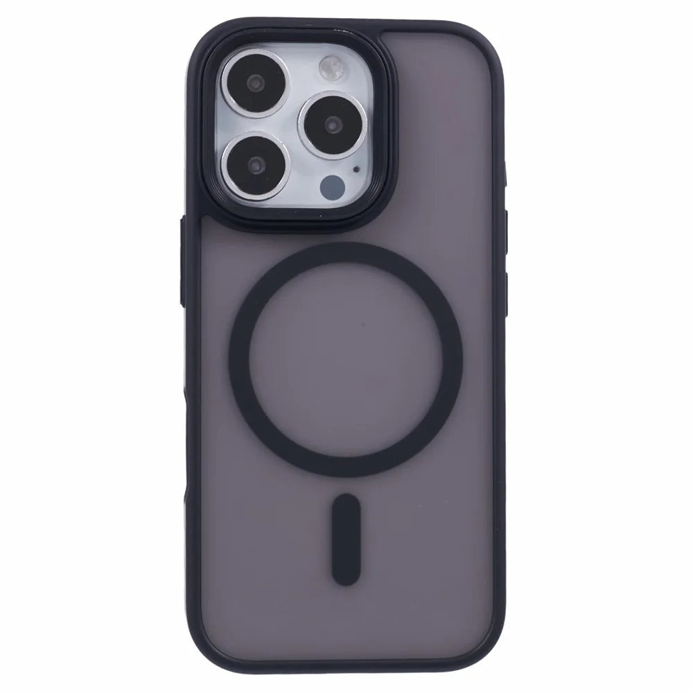 For iPhone 16 Pro Max Case Compatible with MagSafe TPU+PC Rubberized Finish Phone Cover - Black - 3