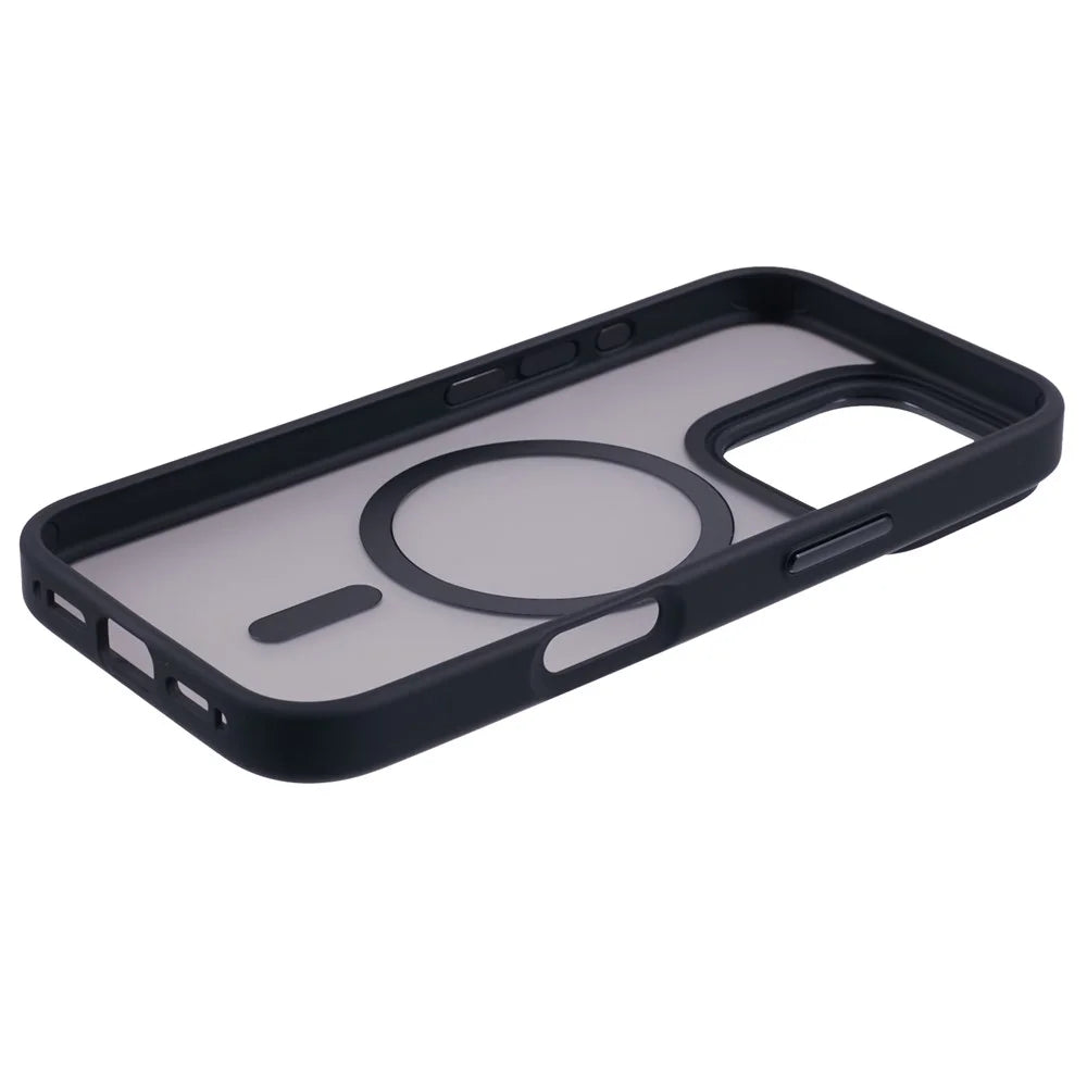 For iPhone 16 Pro Max Case Compatible with MagSafe TPU+PC Rubberized Finish Phone Cover - Black - 5