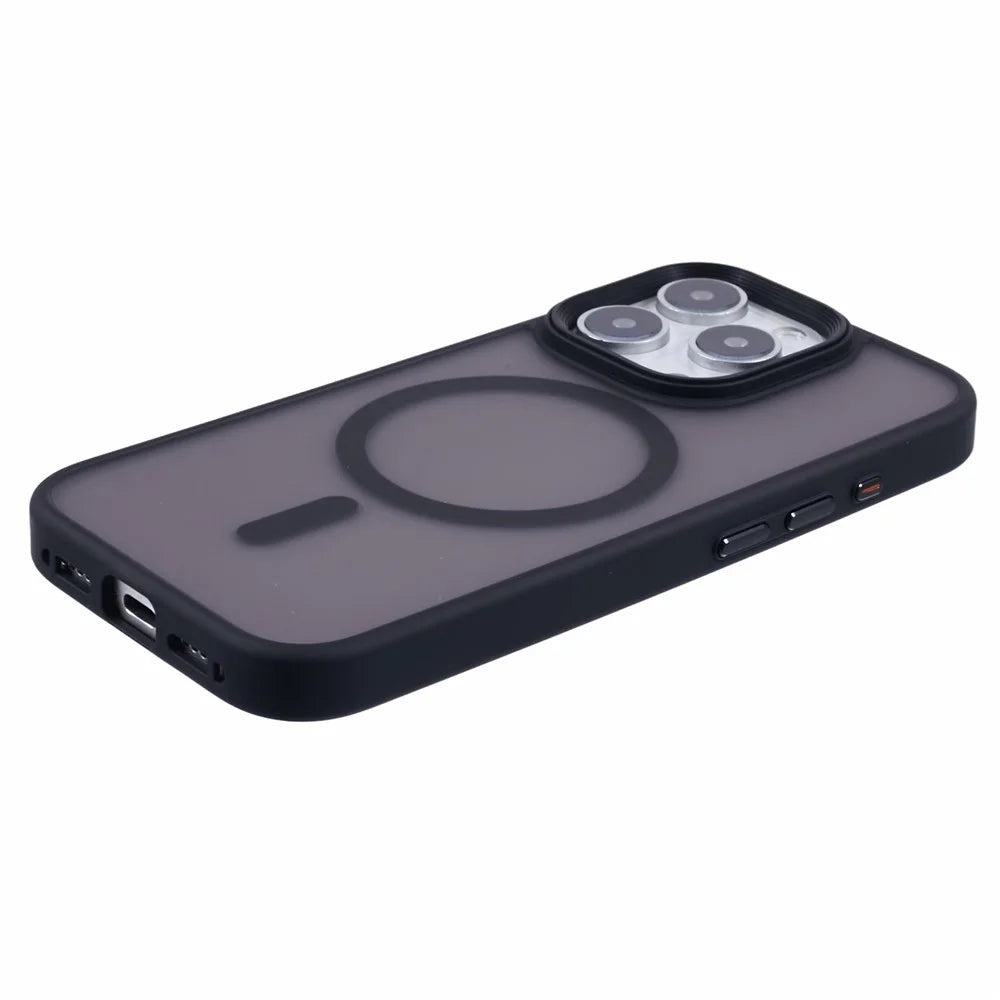 For iPhone 16 Pro Max Case Compatible with MagSafe TPU+PC Rubberized Finish Phone Cover - Black - 6