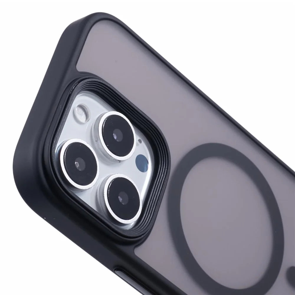 For iPhone 16 Pro Max Case Compatible with MagSafe TPU+PC Rubberized Finish Phone Cover - Black - 7