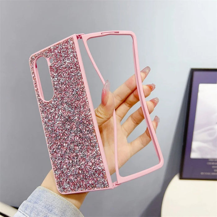 For Samsung Galaxy Z Fold5 5G Case Bling Glitter TPU Phone Cover - Silver - 3