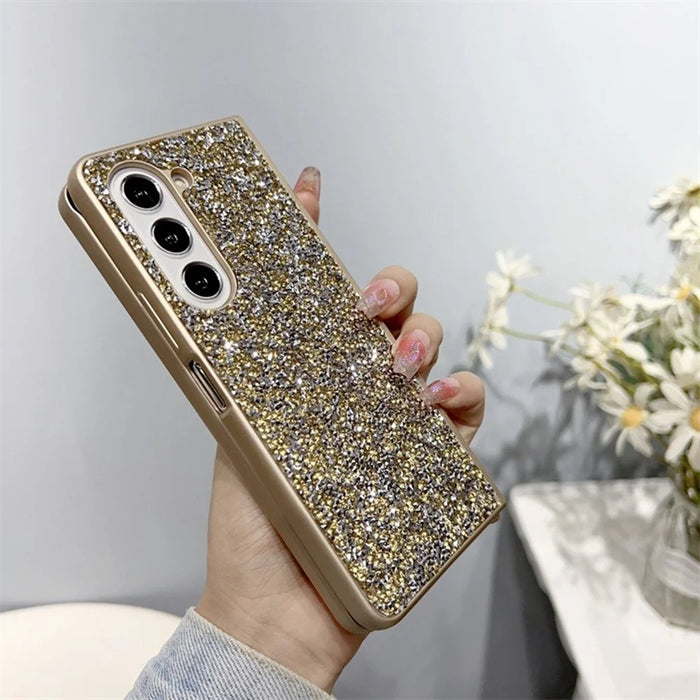 For Samsung Galaxy Z Fold5 5G Case Bling Glitter TPU Phone Cover - Silver - 5