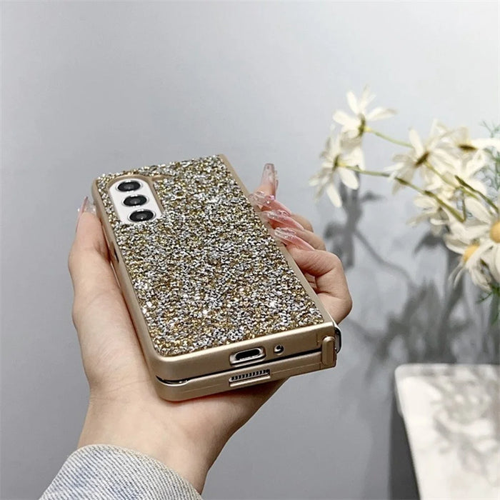 For Samsung Galaxy Z Fold5 5G Case Bling Glitter TPU Phone Cover - Silver - 6