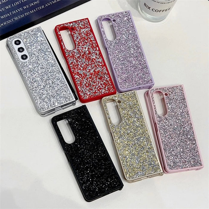 For Samsung Galaxy Z Fold5 5G Case Bling Glitter TPU Phone Cover - Silver - 7