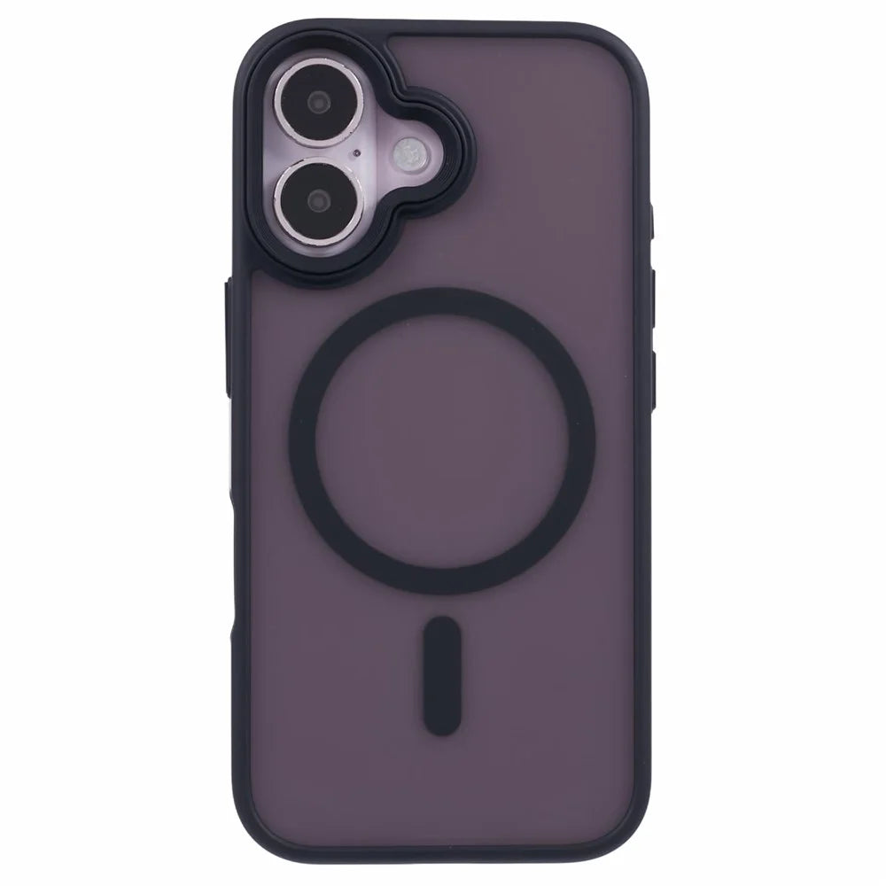 For iPhone 16 Plus Case Compatible with MagSafe TPU+PC Rubberized Finish Phone Cover - Black - 3