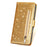 For iPhone 16 Stand Case Glitter Phone Leather Cover Zipper Pocket - Gold - 4