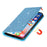 For iPhone 16 Plus Case Glittery PU Leather+TPU Card Slot Phone Cover - Blue - 4