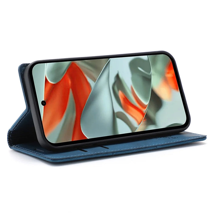 For Google Pixel 9 Pro XL Wallet Case Magnetic Closing Leather Phone Cover - Blue - 3