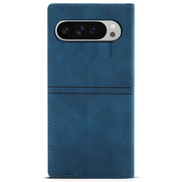 For Google Pixel 9 Pro XL Wallet Case Magnetic Closing Leather Phone Cover - Blue - 7