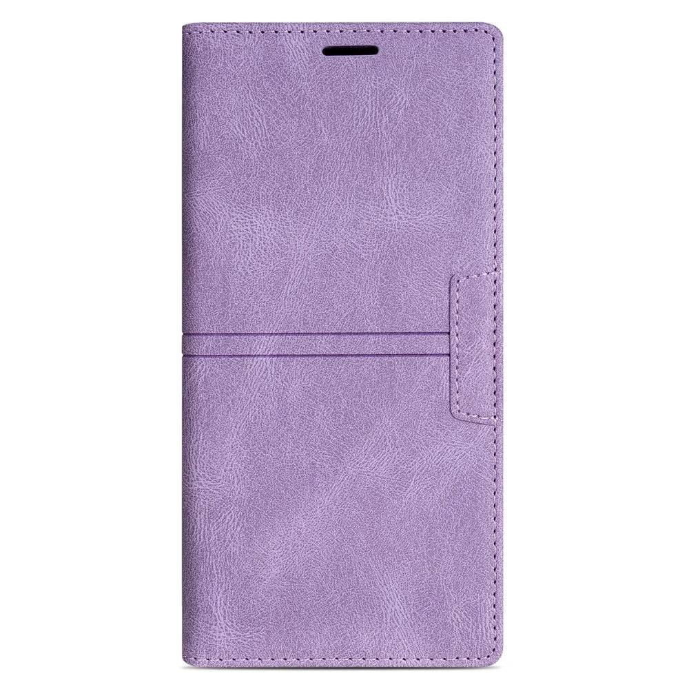 For iPhone 16 Plus Wallet Case Magnetic Closing Leather Phone Cover - Purple - 5