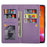 For iPhone 16 Case Starry Sky Carving Leather Wallet Phone Cover - Purple - 4